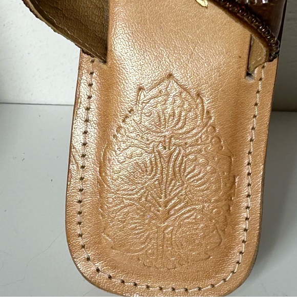 J. Jill Brown Beaded Leather Sole Bohemian Flip Flop Thong Sandals Size 8 - Picture 2 of 14